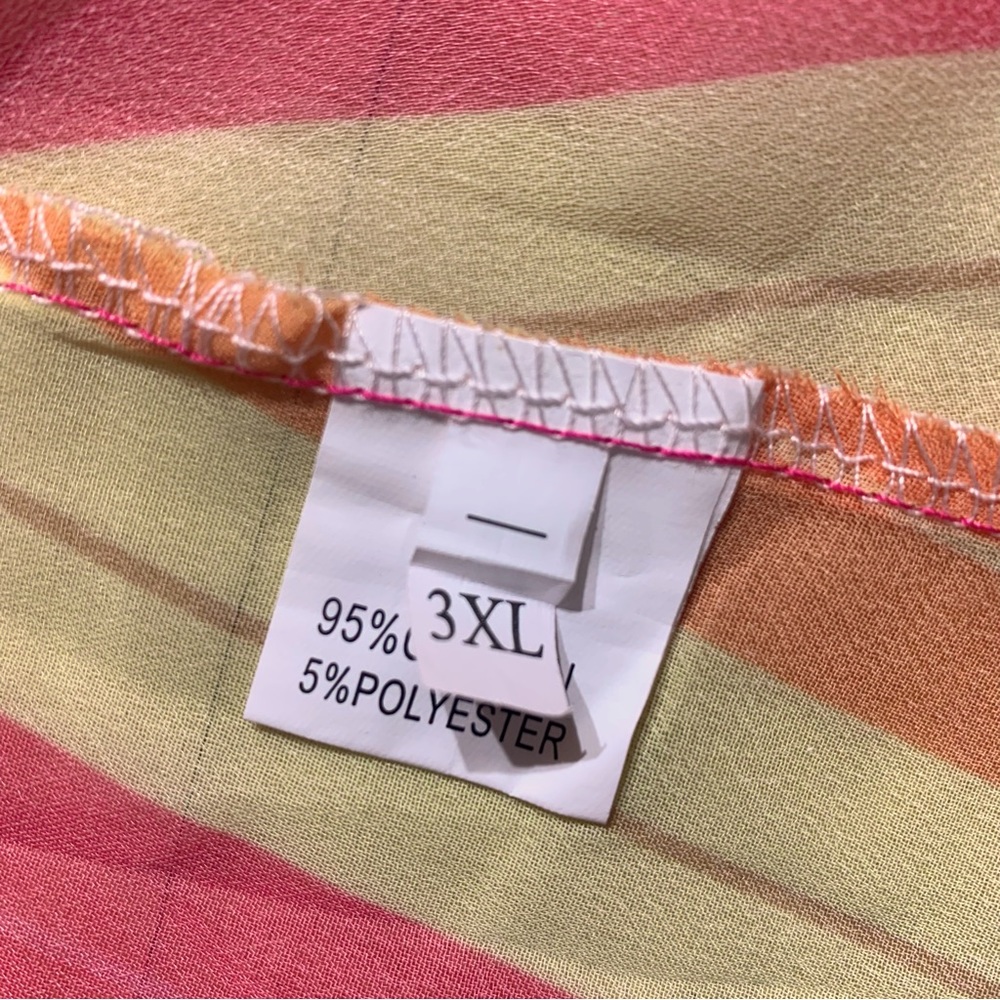 Curvy Maxi Stripe Dress -Red, Pink, Yellow Size 3XL - Picture 7 of 8